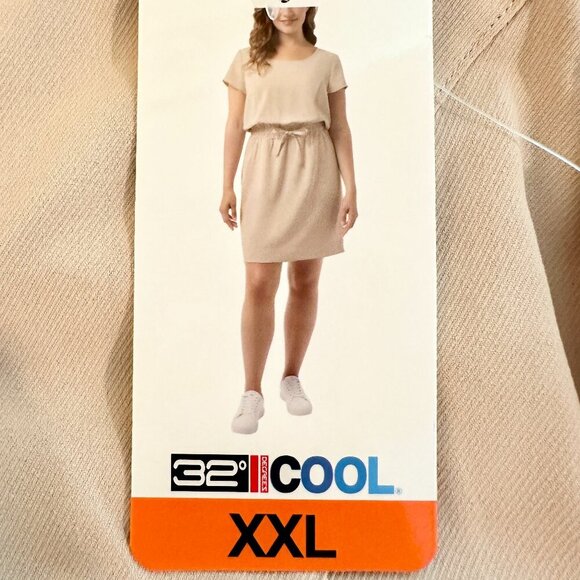 New 32 Degrees Cool Midi Twill Dress Sz XXL Cinched Waist Adjustable Drawstring - Picture 6 of 12